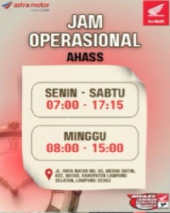 Maksimalkan Layanan Purna Jual, AHASS Astra Motor Natar Tetap Buka di Hari Minggu untuk Konsumen